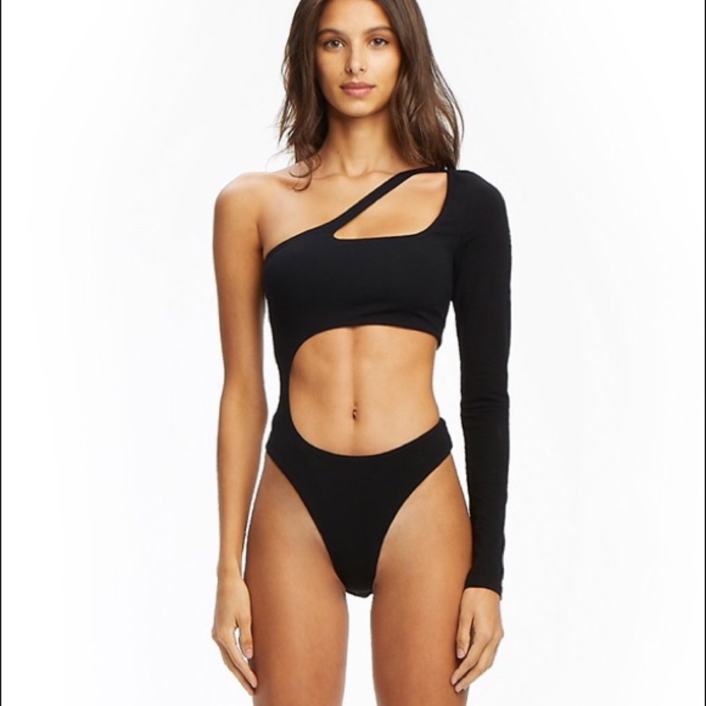 I.AM.GIA Black One-Shoulder Cutout Bodysuit